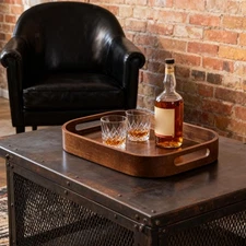 Bamboo Serving Tray Decorative Rustic Food Tray for Fruit Kitchen Tabletop