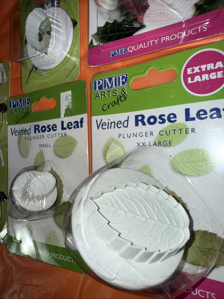 Lote de moldes de hojas moldes para decoración de pasteles estera de venas cortadores de pasta de fondant rosas Foto 3 de 4