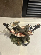 Rare Big Sky Carvers Mountain Mooses Moose In Hammock Resin Figure
