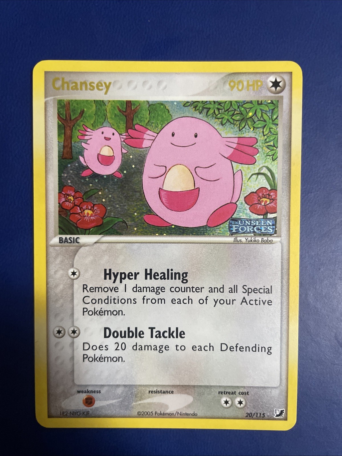 Pokemon Chansey 20/115 Unseen Forces Reverse Holo Stamped Rare NM