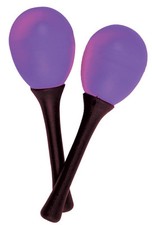 EGG MARACAS. Pair of PURPLE SHAKERS with black handles by Atlas Percussion