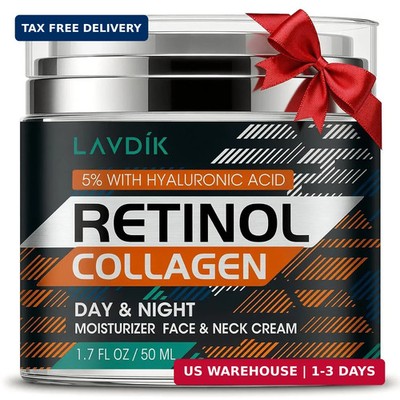 Retinol Cream for Face with Hyaluronic Acid, Moisturizer Anti Aging Collagen Cre