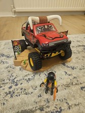Playmobil 70549 City Stunt Show Bull Monster Truck Set with Ramp and Figure