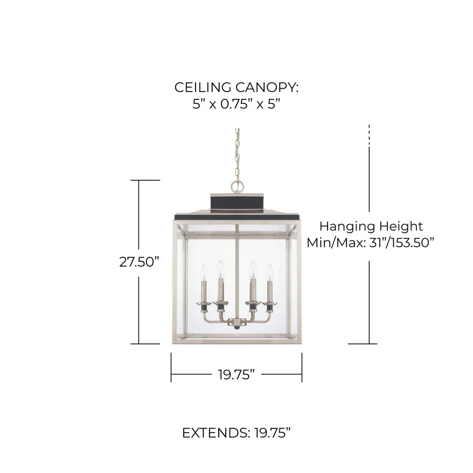 Lámpara de araña Capital Lighting 525261 Black Tux 6 luces 20" W Foto 2 de 2