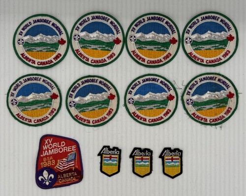 Boy Scouts 1983 XV World Jamboree Alberta Canada Mondial Patches/Badge Lot of 12