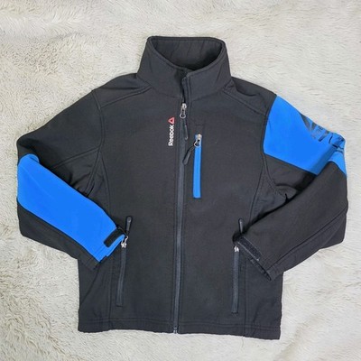 Reebok Kids Black Softshell Jacket Fleece Lined Full Zip Boys Size 7