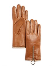 Bloomingdale's Fancy Cashmere Lined Leather Gloves MADE IN ITALY