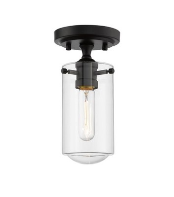 Z-Lite 471F1 Delaney 5''W Semi-Flush Ceiling Fixture - Black