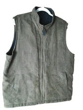 Weatherproof Vintage Men's Reversible Green/Black Large Outdoor Vest Full Zip