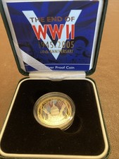 2005 Royal Mint Two Pound Silver Proof Coin End Of WW2 Boxed, With COA