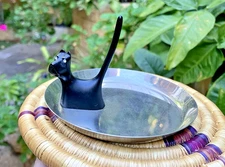 VINTAGE MCM Hagenauer Frederick Weinberg Era Black Dog Scotty Ring Holder Tray