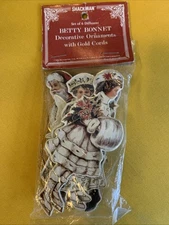 Vtg Betty Bonnet 1986 Merrimack 6 Die Cut Christmas Ornaments Victorian Holiday