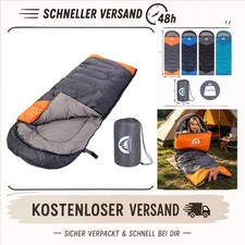 SWTMERRY Schlafsack 3 Jahreszeiten Camping Wandern 5&ndash;25 &deg;C Grau-Orange