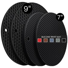 4 Pack Silicone Trivet Mats, 7 Inch & 9 Inch ...