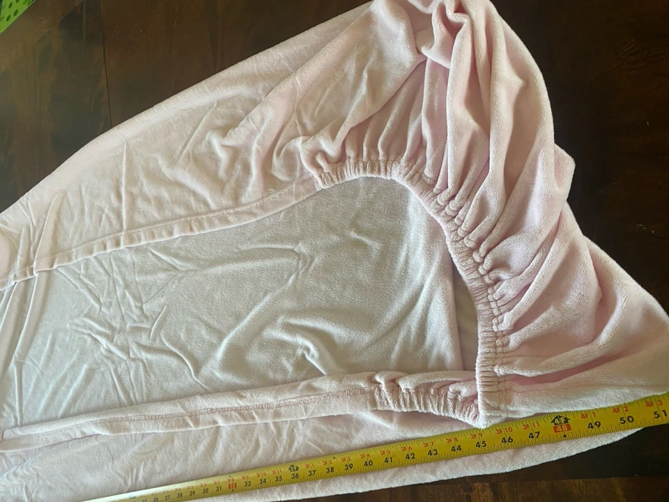 Pottery Barn Kids Pink Fitted Baby Crib Sheet Fleece Plush Soft Infant Nursery - Image 4 of 4