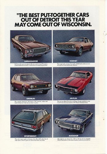 Magazine Ad - 1972 - AMC Hornet, Gremlin, Ambassador, Javelin