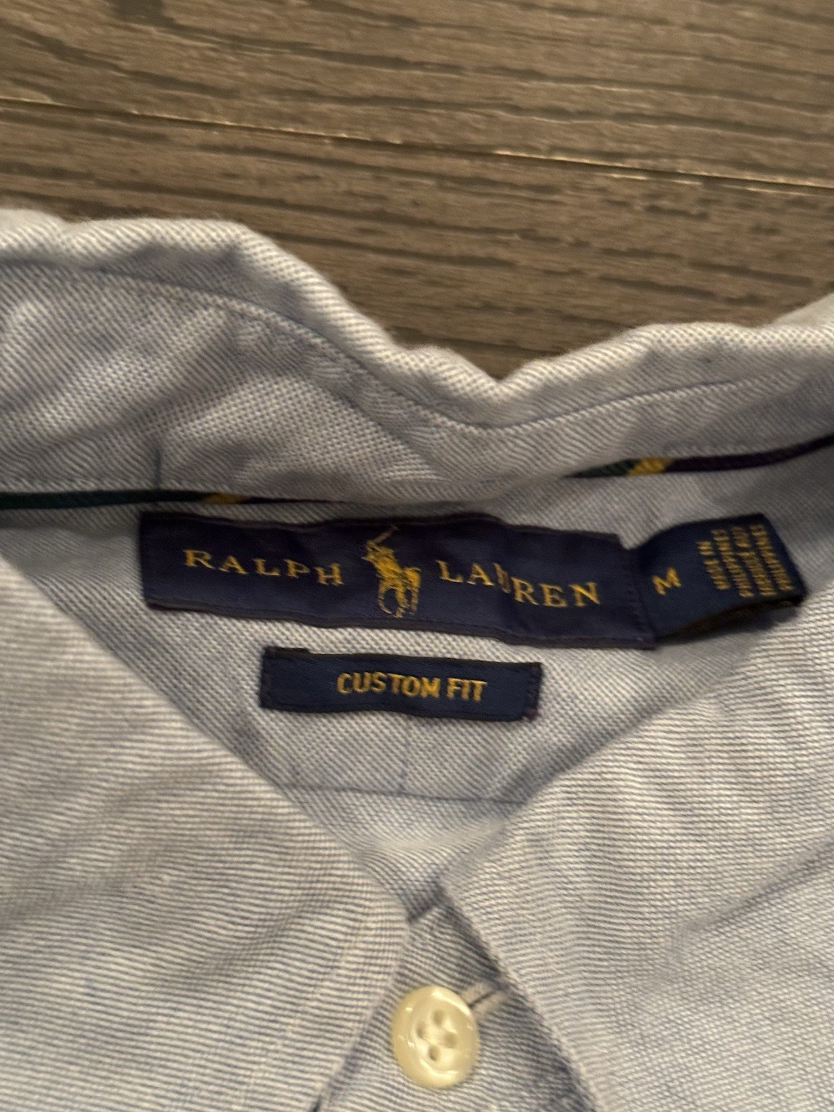 Ralph Lauren Blue Oxford Graphic Shirt Size M Button Down Men's  CUSTOM FIT image 9