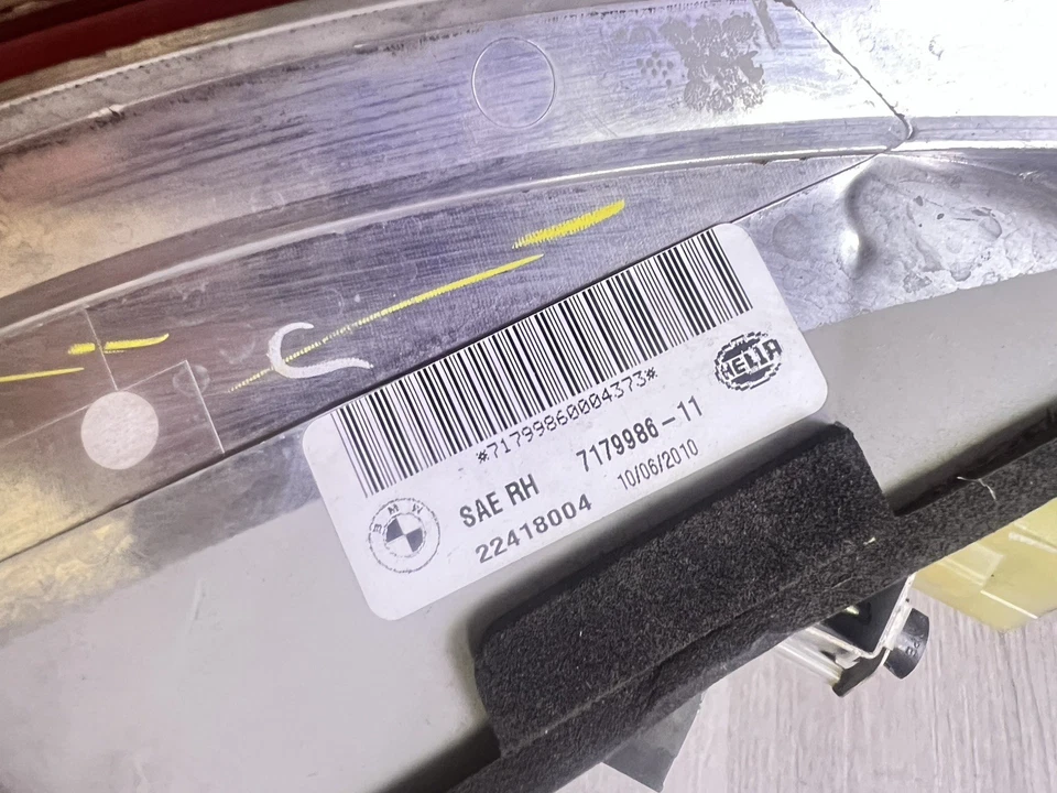 Conjunto de lámpara de luz trasera derecha para pasajeros BMW X6 2008-2012 OEM 7179986 Foto 4 de 4