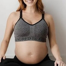 Kindred Bravely Maternity Sublime Nursing Sports Bra Gray Black Womens Large