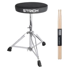 Drum Stool Set, Padded Seat Height Adjustable Drum Throne with 5A Drumsticks ...