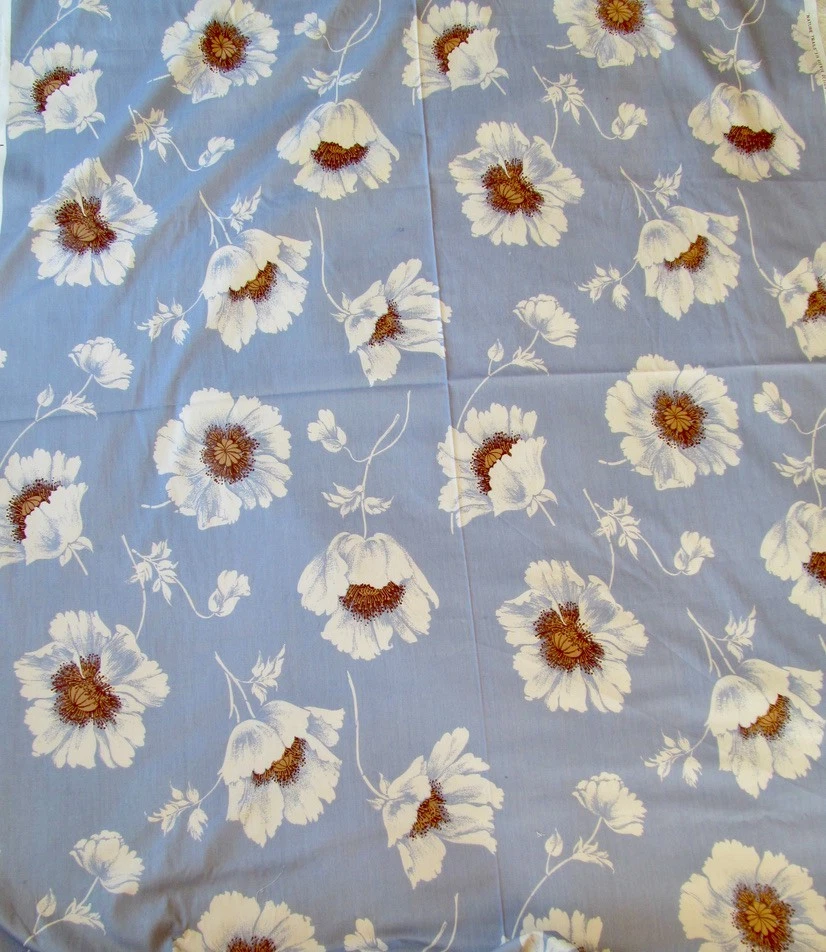 “Nature Trails” 5th Avenue Design Blue White Poppy Cotton Upholstery Fabric Exce - Image 2 of 4
