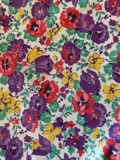 vintage feed sack flour sack pansy 44" x 37"