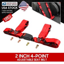 Red 2inch 4-point Adjustable Racing Seat Belts Harness Safety Shoulder Straps Red 2inch 4-point Adjustable Racing Seat Belts Harness Safety Shoulder Straps