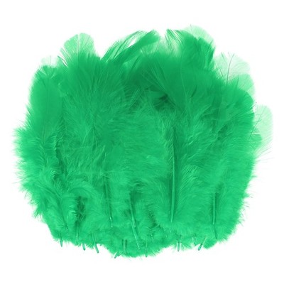 600-Pack Feathers for Crafts Grass Green Natural Fluffy Plume 1.6-3 Inch