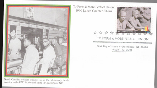 2005 First Day of Issue - Black Heritage - Lunch Counter Sit-Ins - Mystic