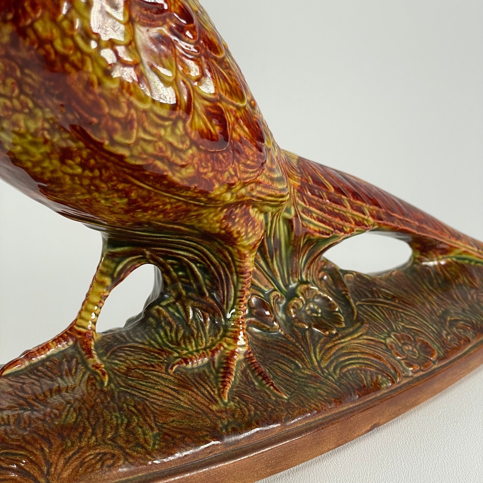 Vintage Ceramic Large Pheasant Figurine Nature Hunting Cottagecore Mantel Decor