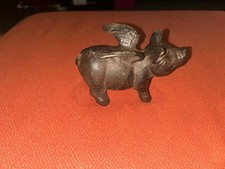 Cast Iron Winged Pig Ornament,“When Pigs Fly”,Likely Late 20thC
