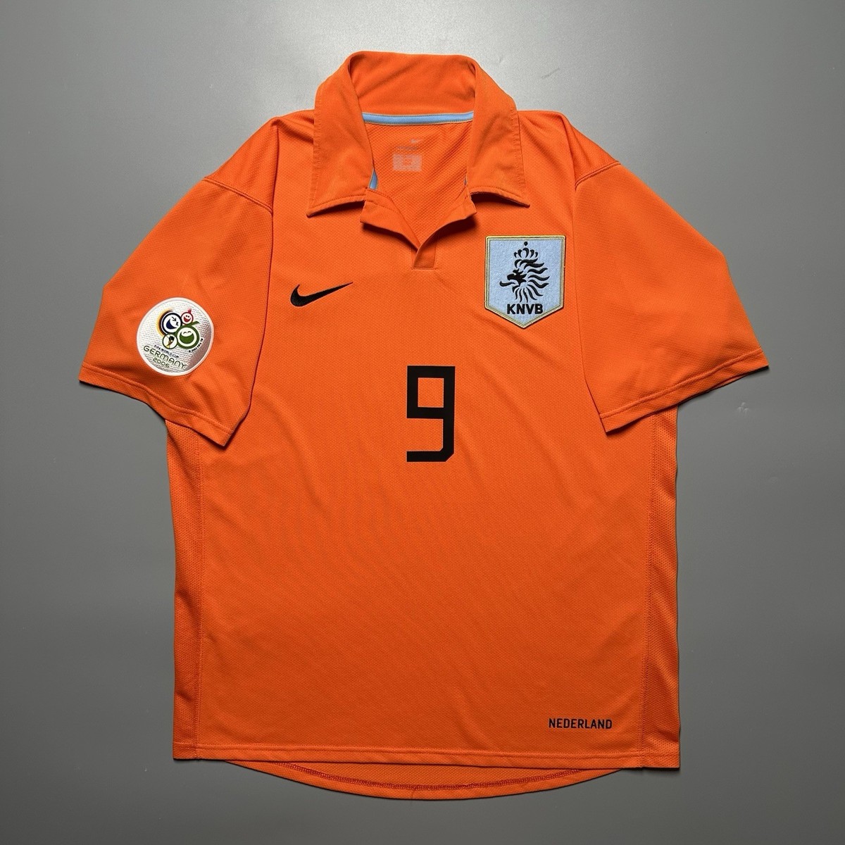 NETHERLANDS NIKE 2006 WORLD CUP SOCCER JERSEY #9 VAN NISTELROOY