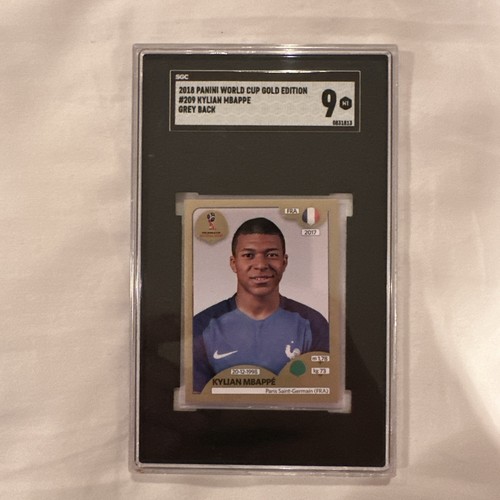 Kylian Mbappe - 2018 Panini World Cup Gold Sticker Black Back MINT #209 (SGC 9)