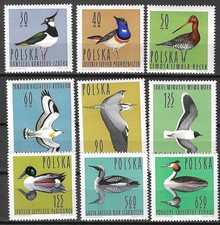 Poland 1964 Wildlife Fauna Birds Vögel Oiseaux Waterbirds compl set MNH