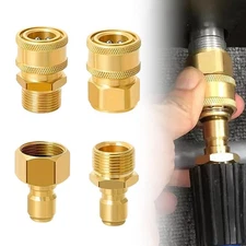 Pressure Washer Adapter Set Quick Disconnect Kit M22 Swivel to 3/8'' Connect NEW