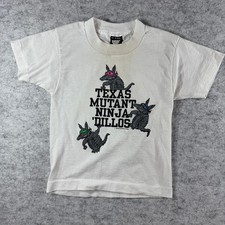 Vintage Texas Mutant Ninja Dillos T-Shirt Youth S 6-8 Screen Stars Made USA 90s