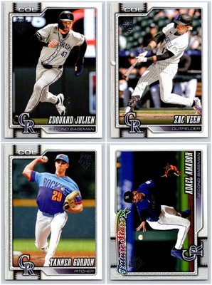 Colorado Rockies Team Lot of 4 Baseball Cards Collection 2026 Exact Cards Shown