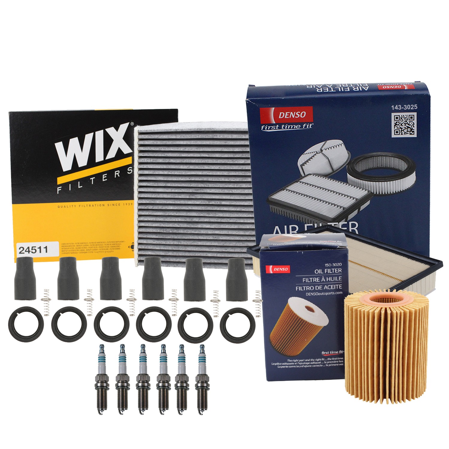 Denso Tune Up Kit NGK 6 Spark Plugs  Boots Kit for 4Runner 4.0L V6 1GR-FE 14-17