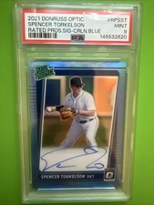 2021 Donruss Optic Spencer Turkelson Rated Prospect Signature Carolina Blue /5