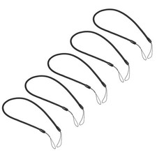 5pcs 11" Plastic Retractable Spring Coil Straps Key Holder Stylus Lanyard, Black