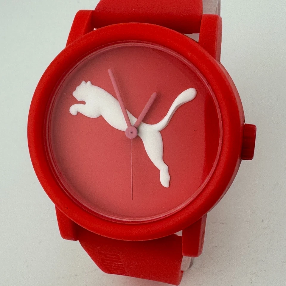 Reloj de Cuarzo Puma Unisex 50m Rosa Plástico Japón Movt Analógico Batería Nueva Foto 2 de 4