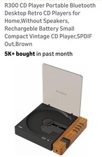 R300 CD Player Portable Bluetooth Desktop Retro CD Player for Home Rechargeable