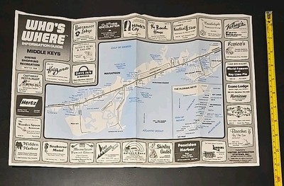 Florida Keys Middle Keys Vintage Map 1986