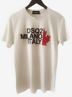 Dsquared2 Milano Italy Big Logo Crew Neck Short Sleeve T-shirt - White -  sz S