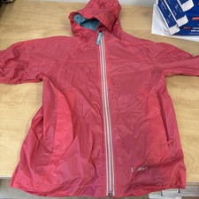 LL Bean Jacket Kids Youth 10 Pink Hooded Nylon Mesh Lined Windbreaker Rain Coat