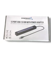 Sabrent 13 Port USB 2.0 Hub with Power Adapter and 2 Control Switches (HB-U14P)