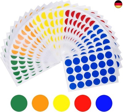 HQdeal 2 cm Bunte Punke Aufkleber, Punktaufkleber Klebepunkte Aufkleber