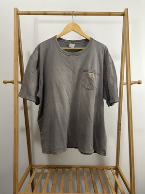 VTG 90s Carhartt Gradient Sun Faded Pocket Front Work WIP T-Shirt Size XL