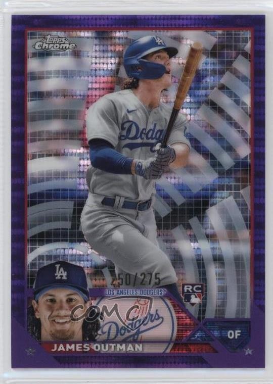 2023 Topps Chrome Purple Sonar Refractor 250/275 James Outman #81 ni4