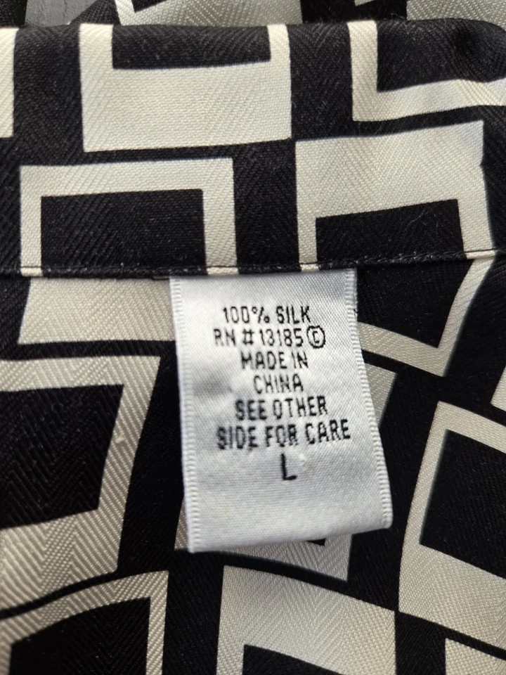 Bachrach мужской короткий рукав шелковая рубашка - L - Изображение 3 из 4